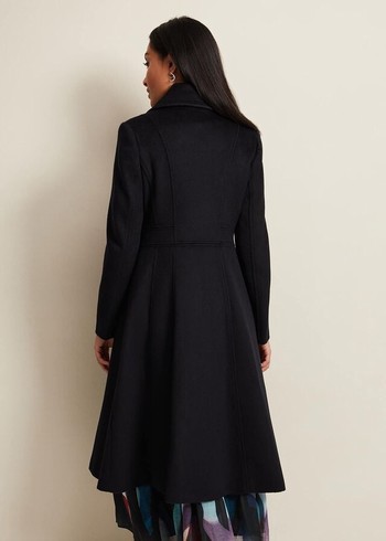 Phase Eight Petite Sandra Wool Fit And Flare Coats Navy USA | 2109687-YO